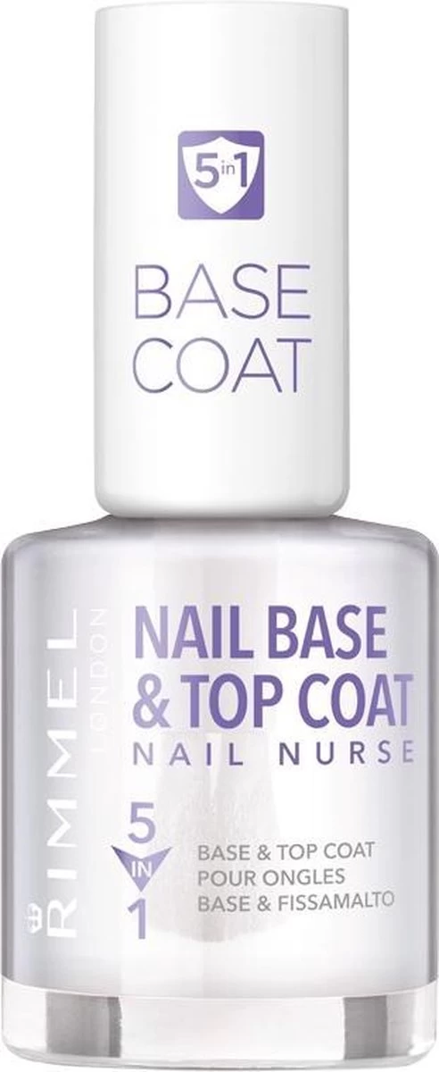 Rimmel London Nail Nurse Basecoat & Topcoat Nagellak - Transparant 3 Rimmel London Nail Nurse Basecoat & Topcoat Nagellak - Transparant