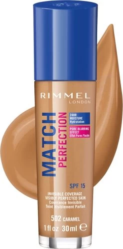 Rimmel London Match Perfection Foundation 502 Caramel -Beauty Verkoop 594x1200