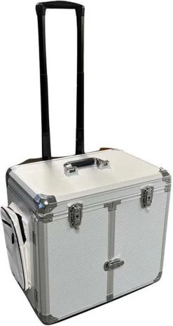 Pedicure Koffer / Trolley - Professional Pedicure Cas- Zilver Streepmotief -Beauty Verkoop 640x1200 2