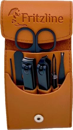 Fritzline© Manicureset 7 Delig - Nagelset Incl. Nagelvijl & Nagelknipper - Nagel Verzorging - Zwart