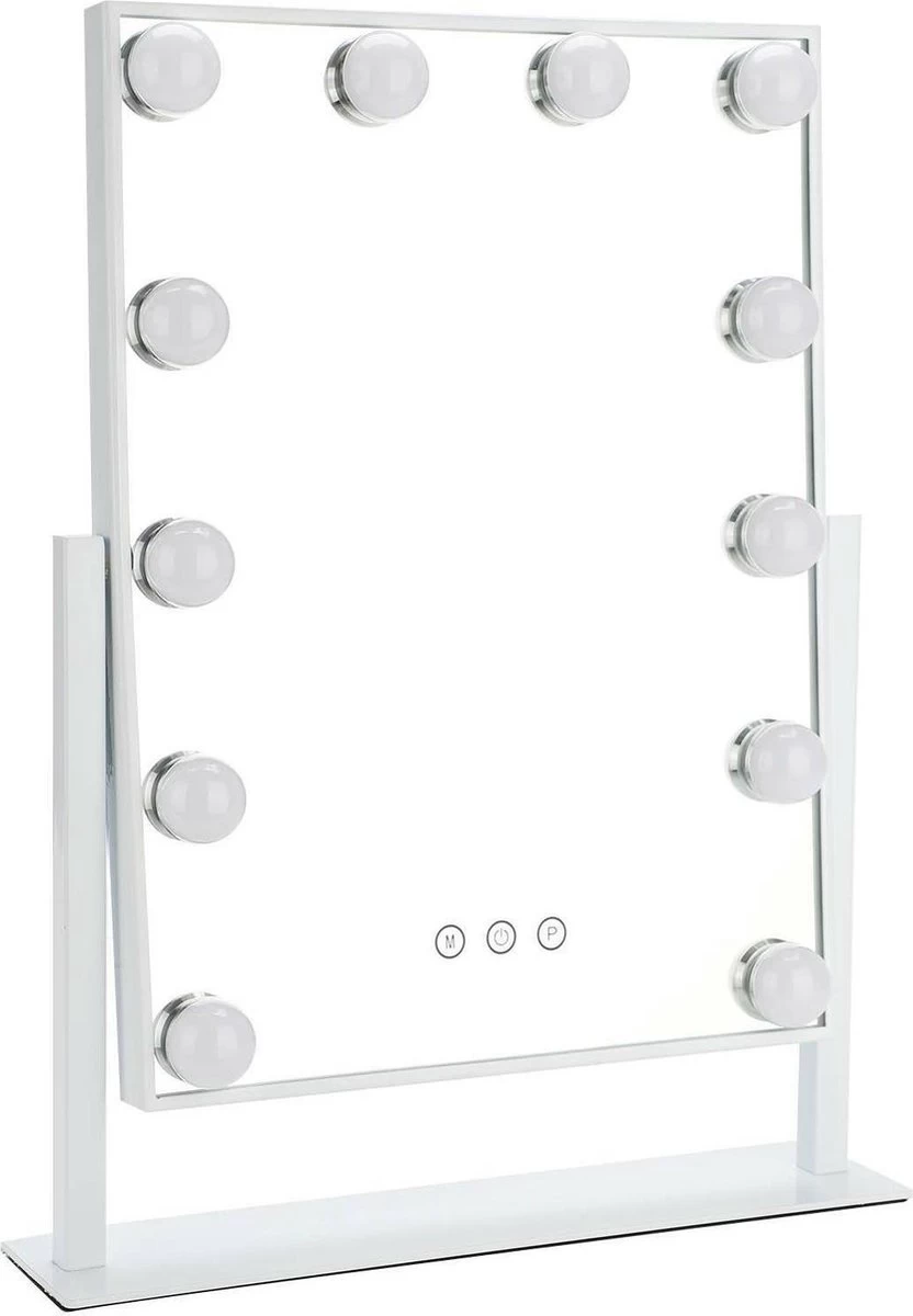 Bright Beauty Vanity Hollywood Make Up Spiegel Met Verlichting - Wit - Dimbaar Met Drie Lichtstanden 3 Bright Beauty Vanity Hollywood Make Up Spiegel Met Verlichting - Wit - Dimbaar Met Drie Lichtstanden