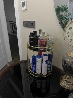 KIARA Badkamer Cosmetische Sieraden Organizer Multifunctionele Organizer 2-Tier Dienblad Catering Goud -Beauty Verkoop 902x1200 3